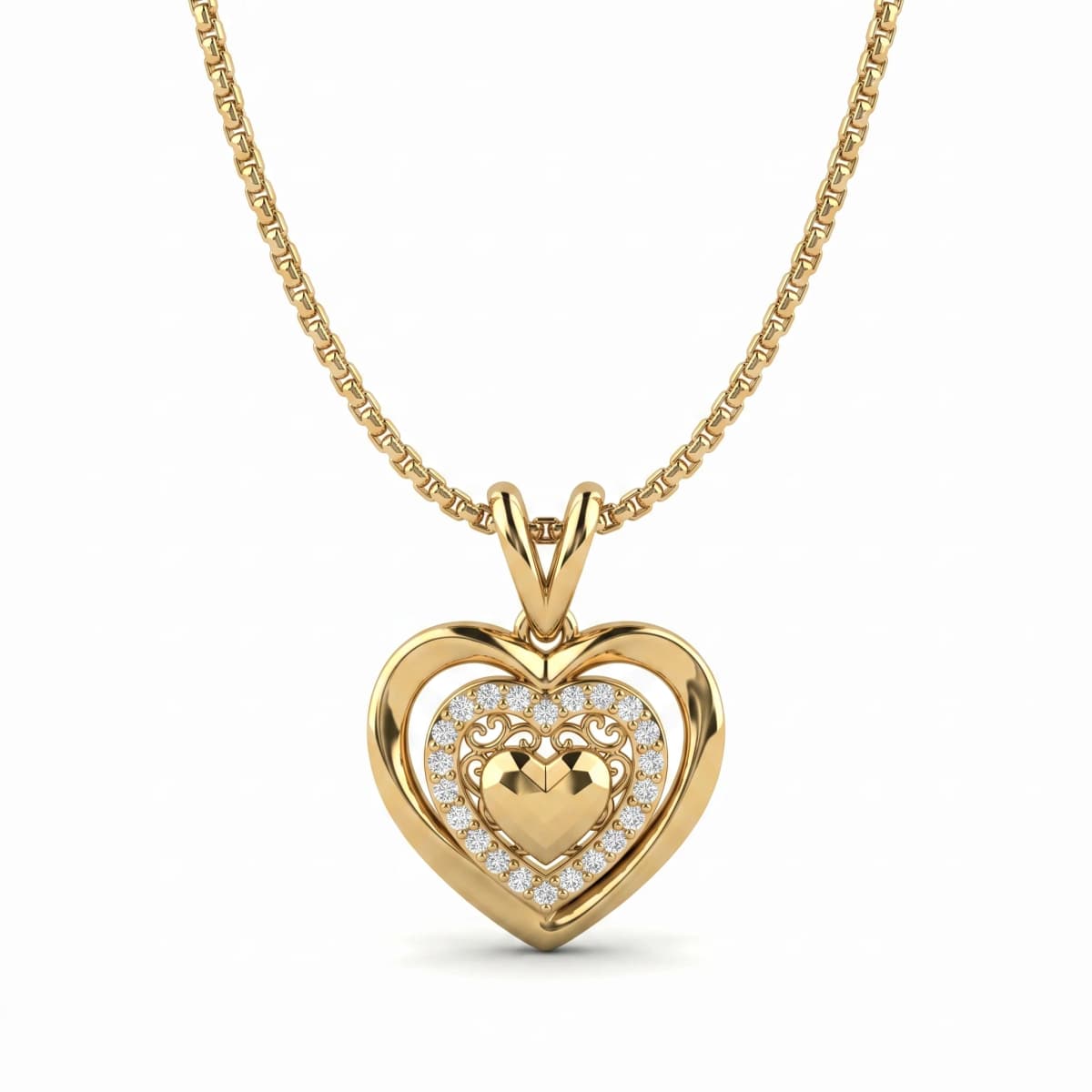 Belaroq Calenne Reed Monde Yellow Gold Diamond Pendant