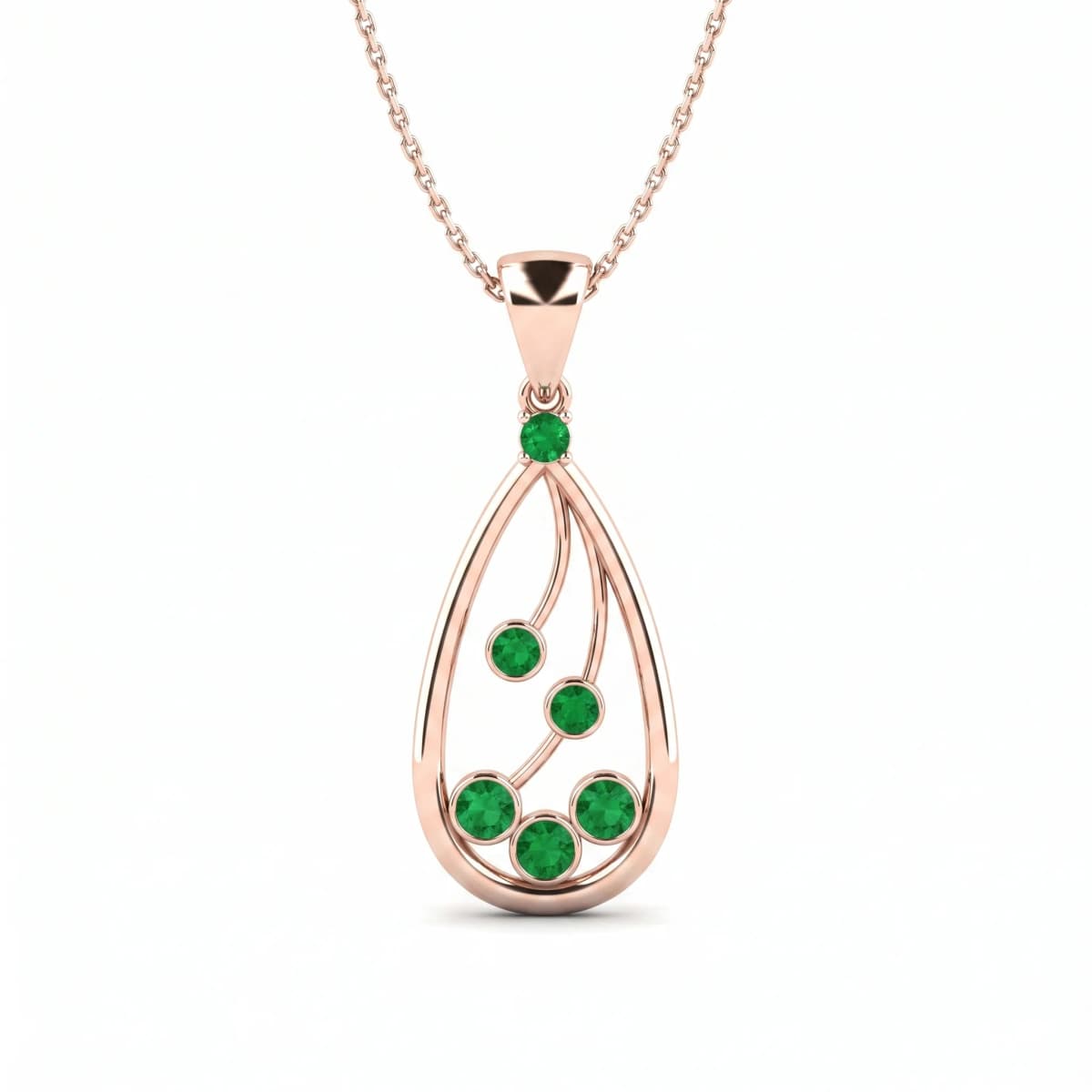 Belaroq Lunelle Vale Eclat Rose Gold Emerald Necklace