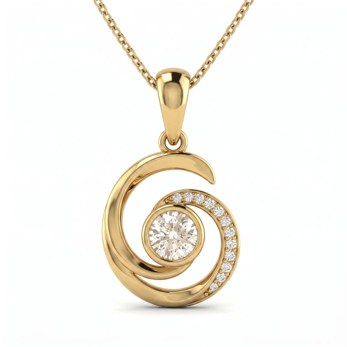 Belaroq Sabine Veil Bijou Yellow Gold Diamond Pendant