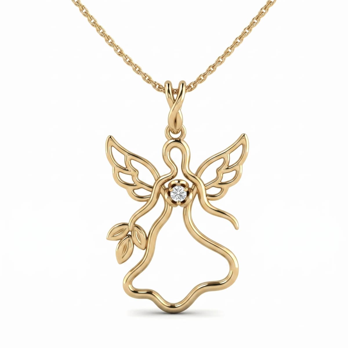 Belaroq Celine Fleur Couture Yellow Gold Diamond Necklace