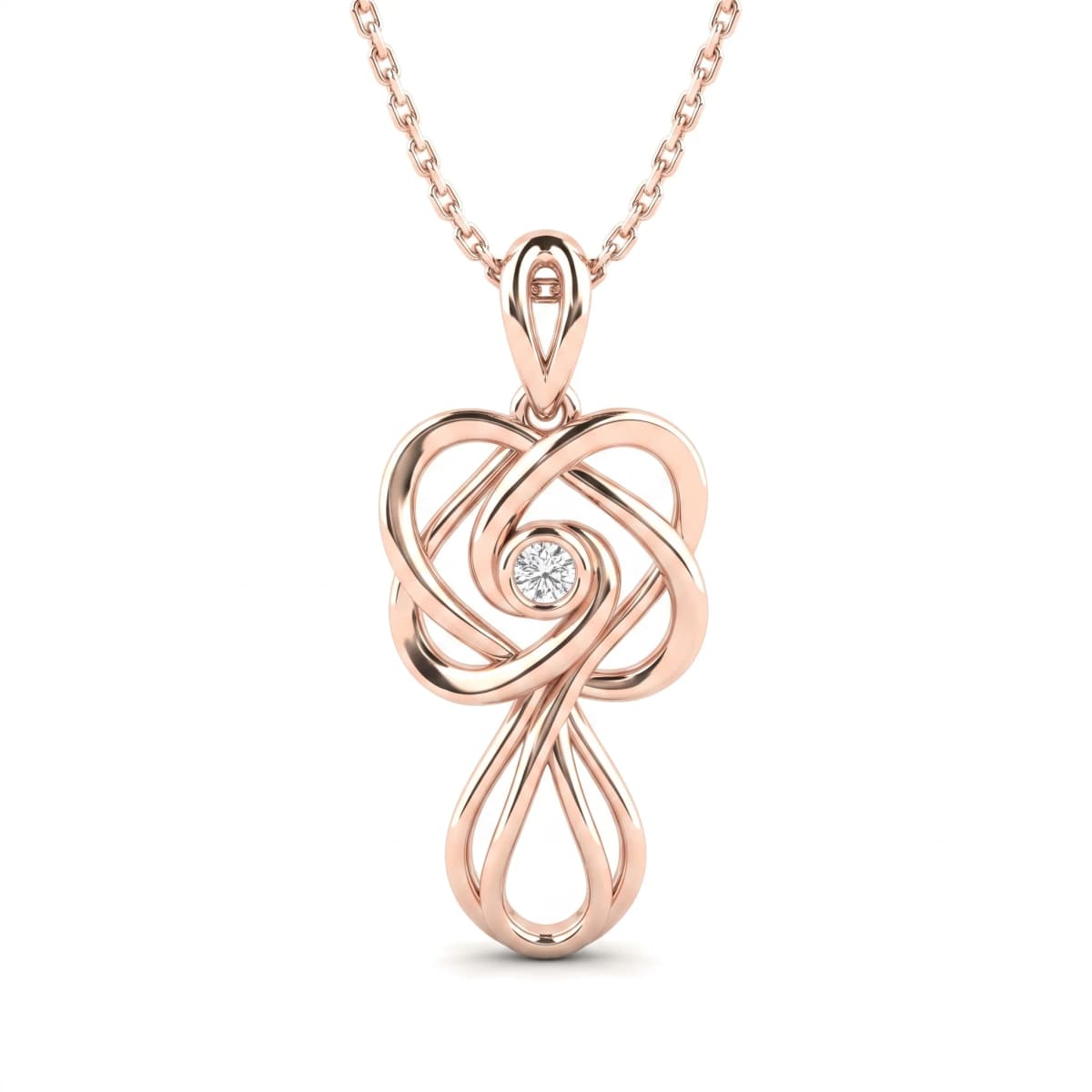 Belaroq Valora Orchid Emblem Rose Gold Diamond Pendant