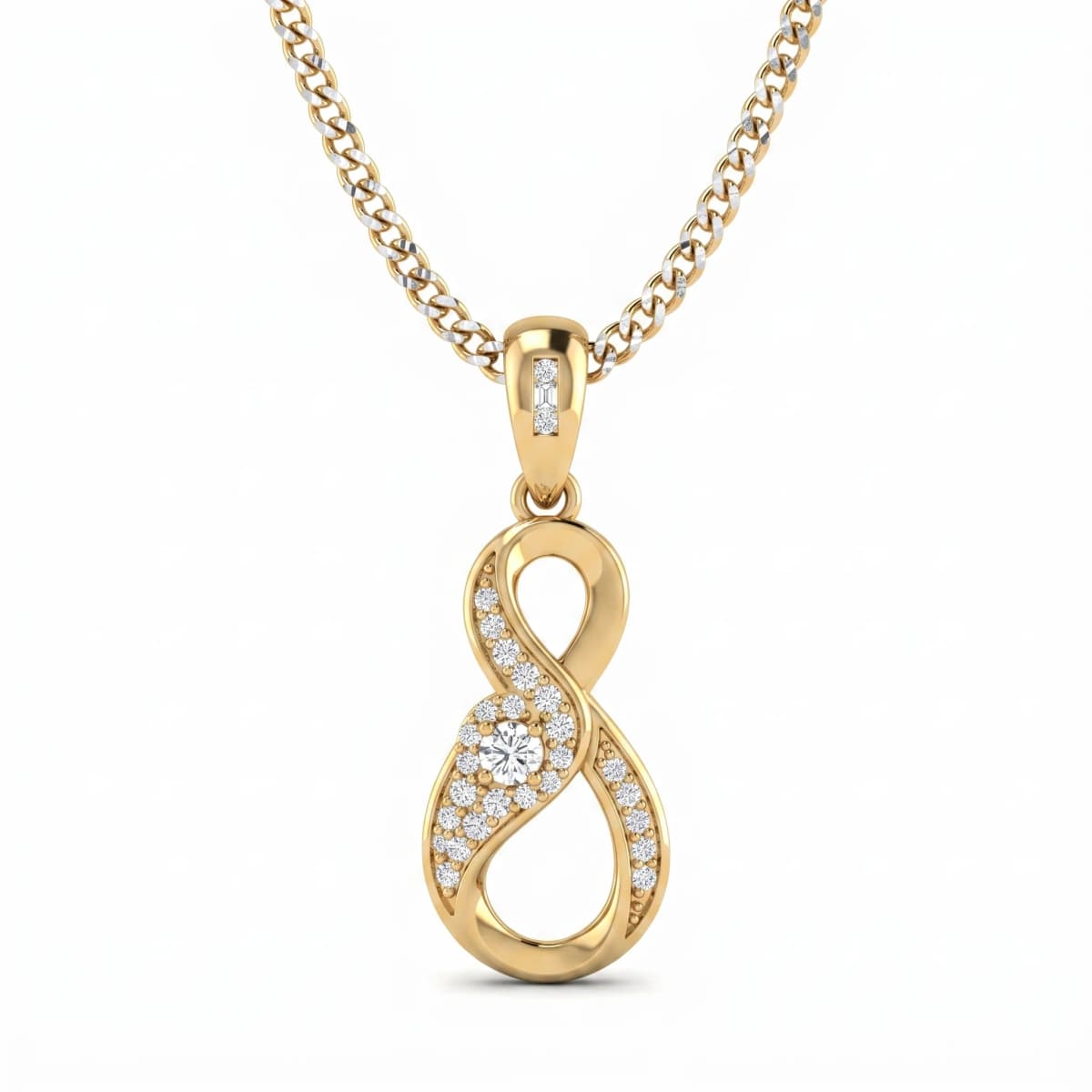 Belaroq Vivienne Twist Luxe Yellow Gold Diamond Pendant