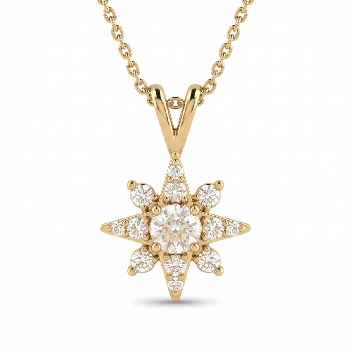 Belaroq Valenne Mist Lattice Yellow Gold Lab Diamond Pendant