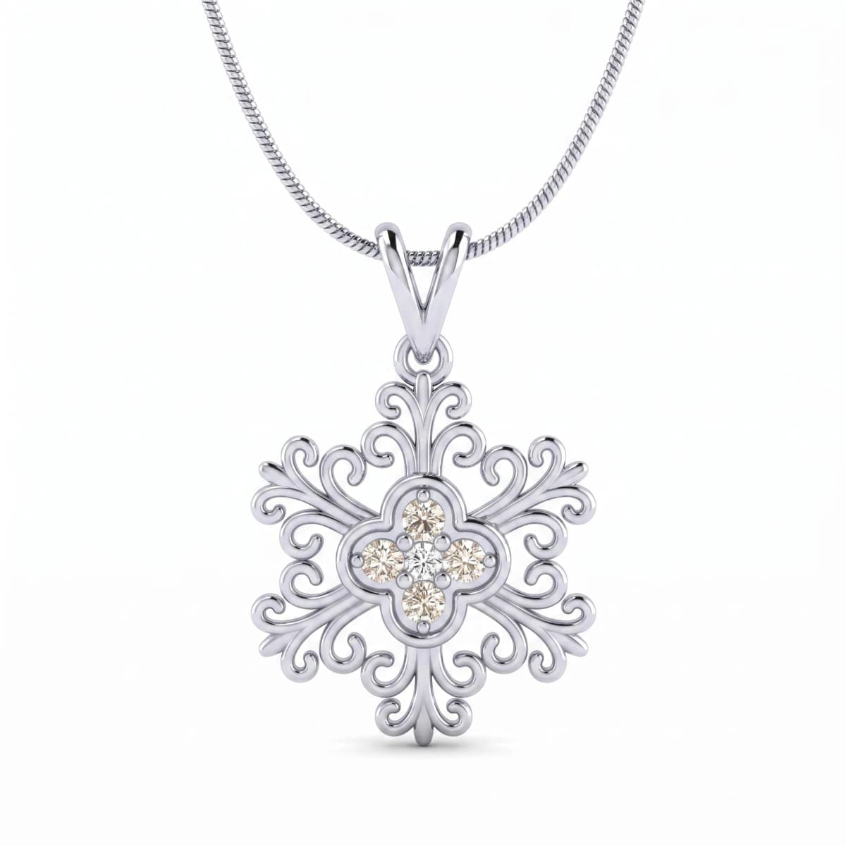 Belaroq Virelle Rill Rive White Gold Diamond Pendant
