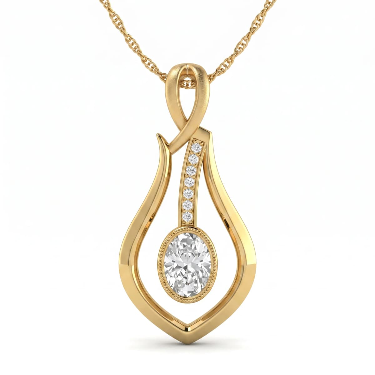 Belaroq Evania Wisp Serein Yellow Gold Diamond Pendant