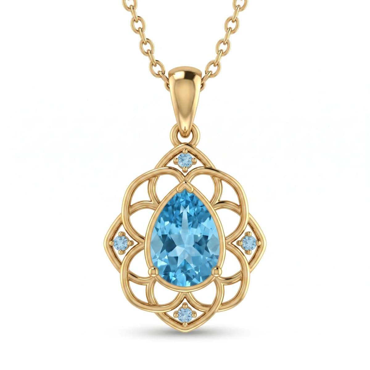 Belaroq Liora Charm Ballet Yellow Gold Aquamarine Pendant