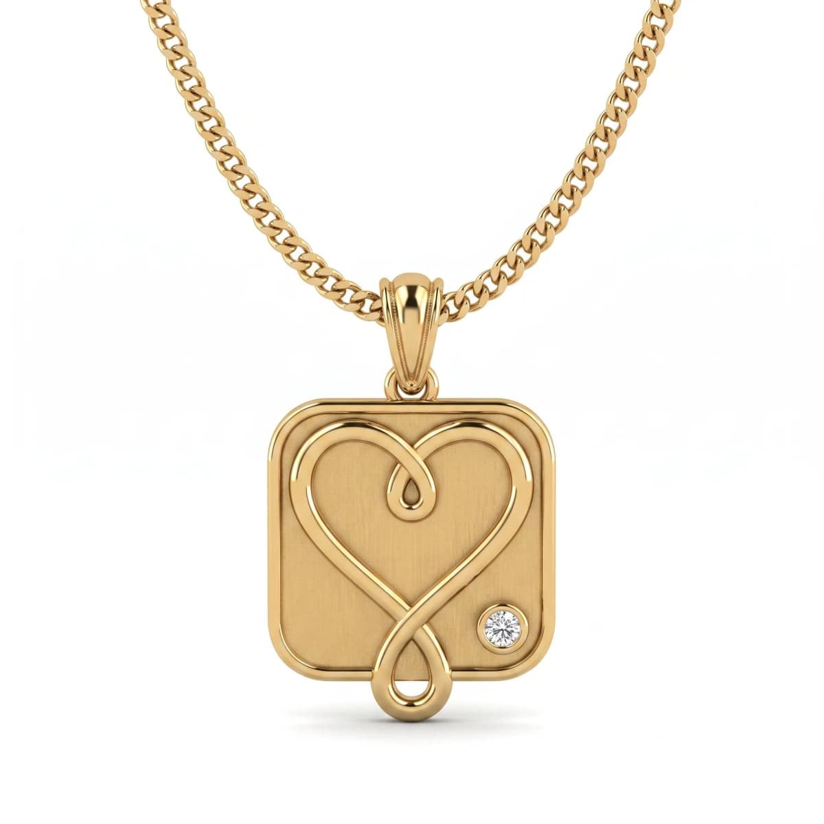 Belaroq Maelle Halo Keepsake Yellow Gold Diamond Pendant