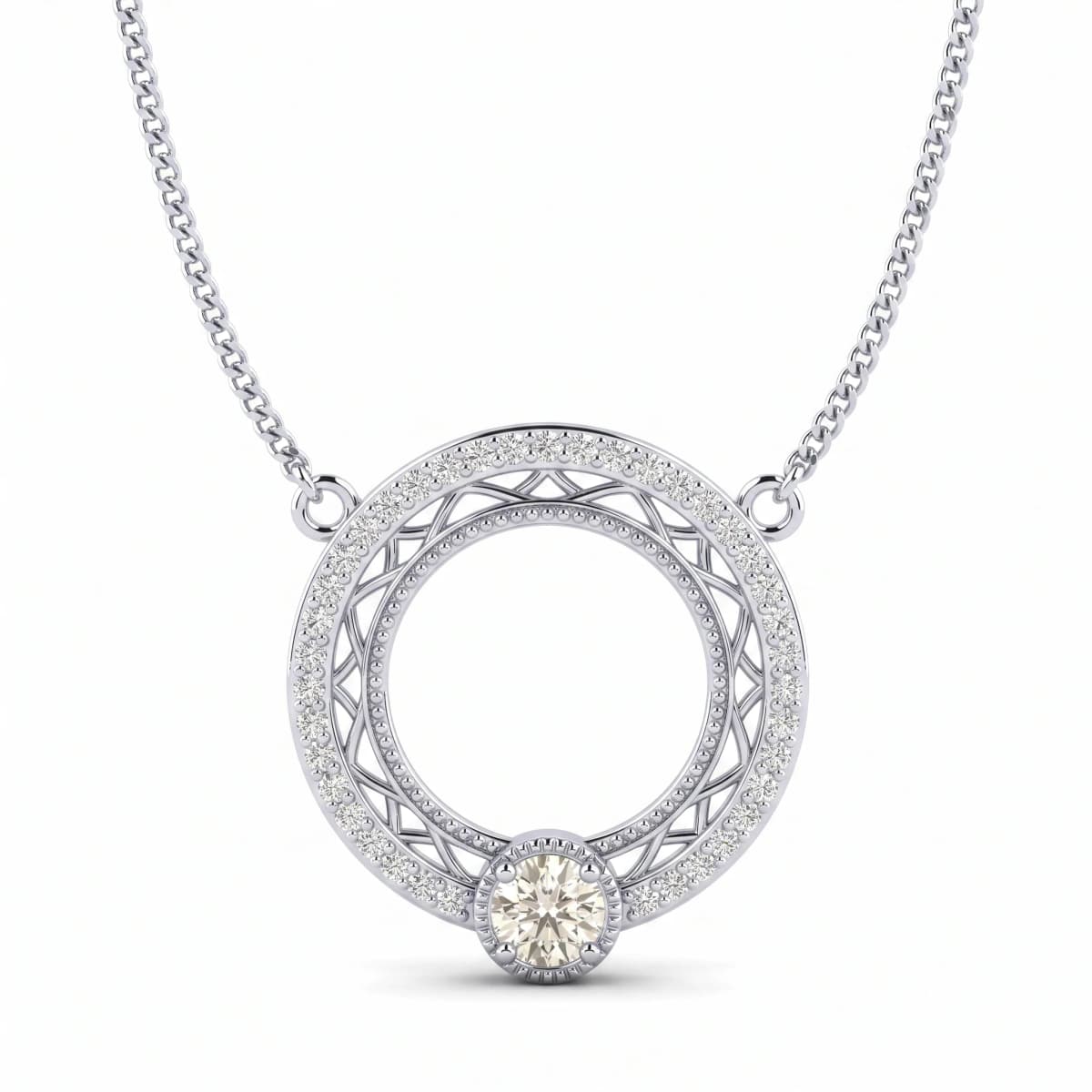Belaroq Roselle Aster Arcade White Gold Diamond Necklace
