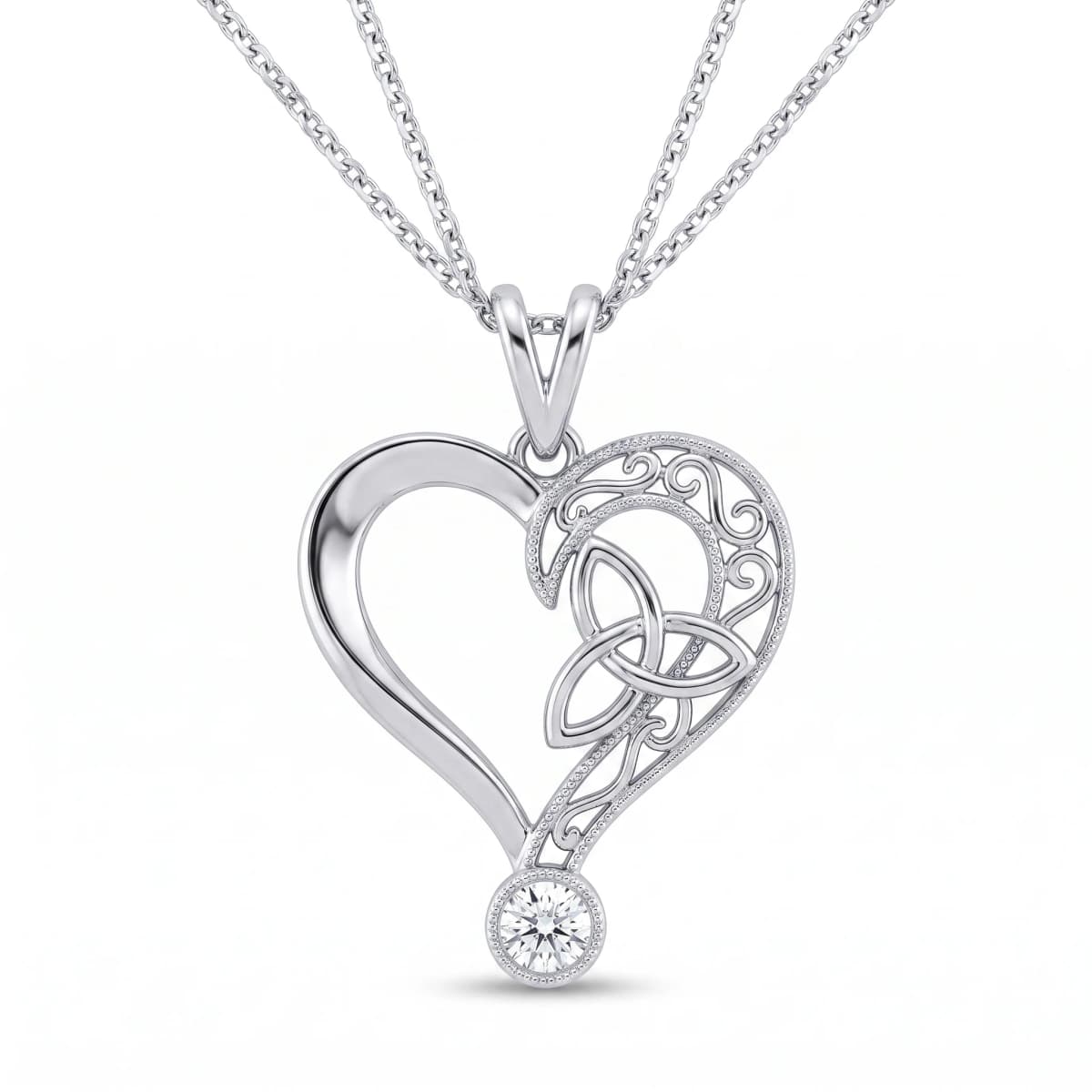 Belaroq Calenne Reed Duchess Silver Diamond Pendant