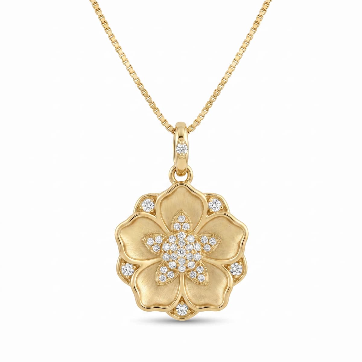 Belaroq Celeste Trellis Aube Yellow Gold Diamond Pendant