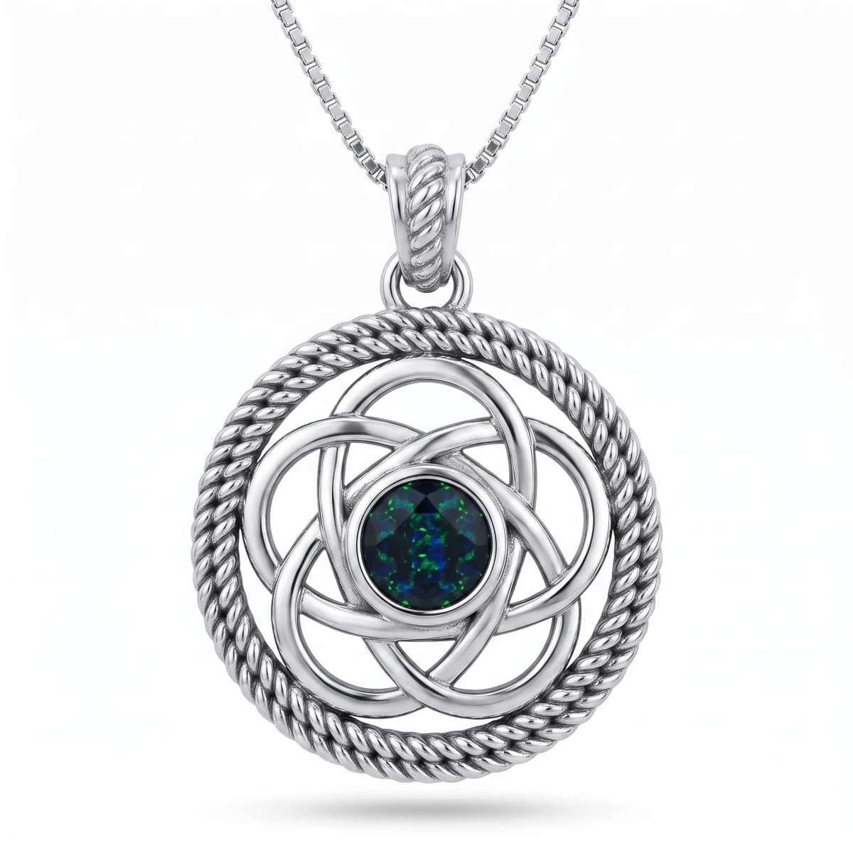 Belaroq Lunelle Vale Mode Silver Opal Pendant