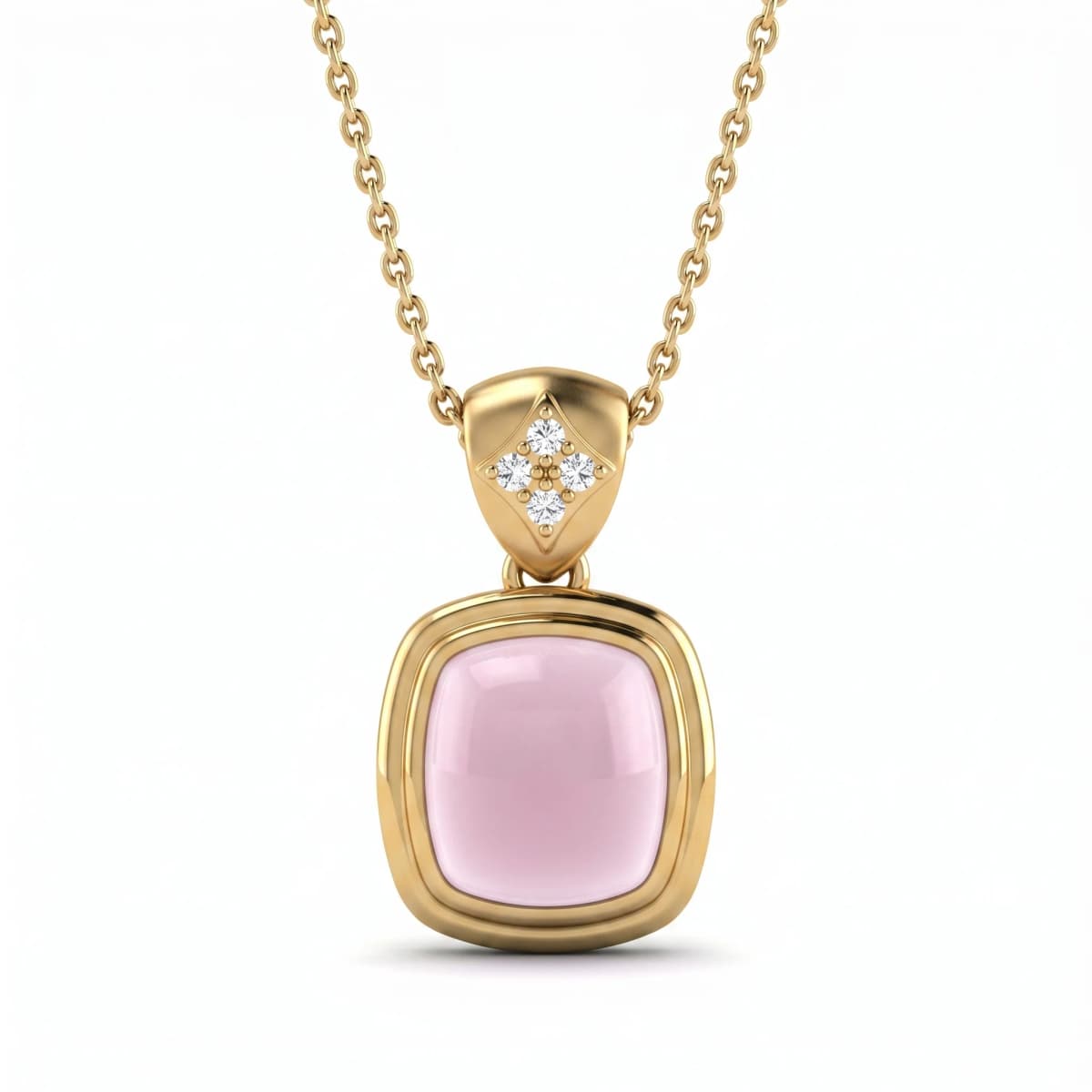Belaroq Meliora Leaf Court Rose Gold Quartz Pendant