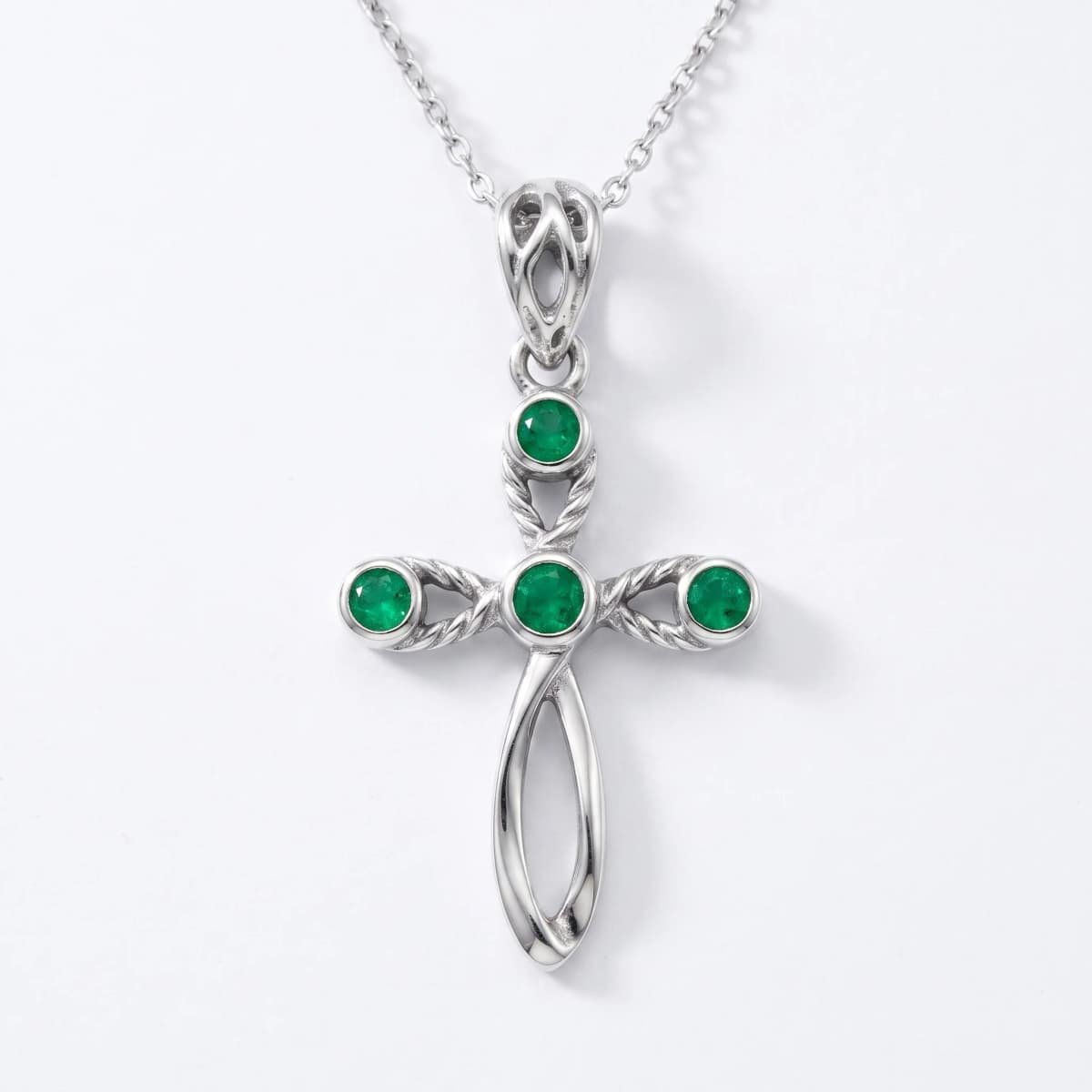 Belaroq Sienna Orbit Monde Silver Emerald Pendant