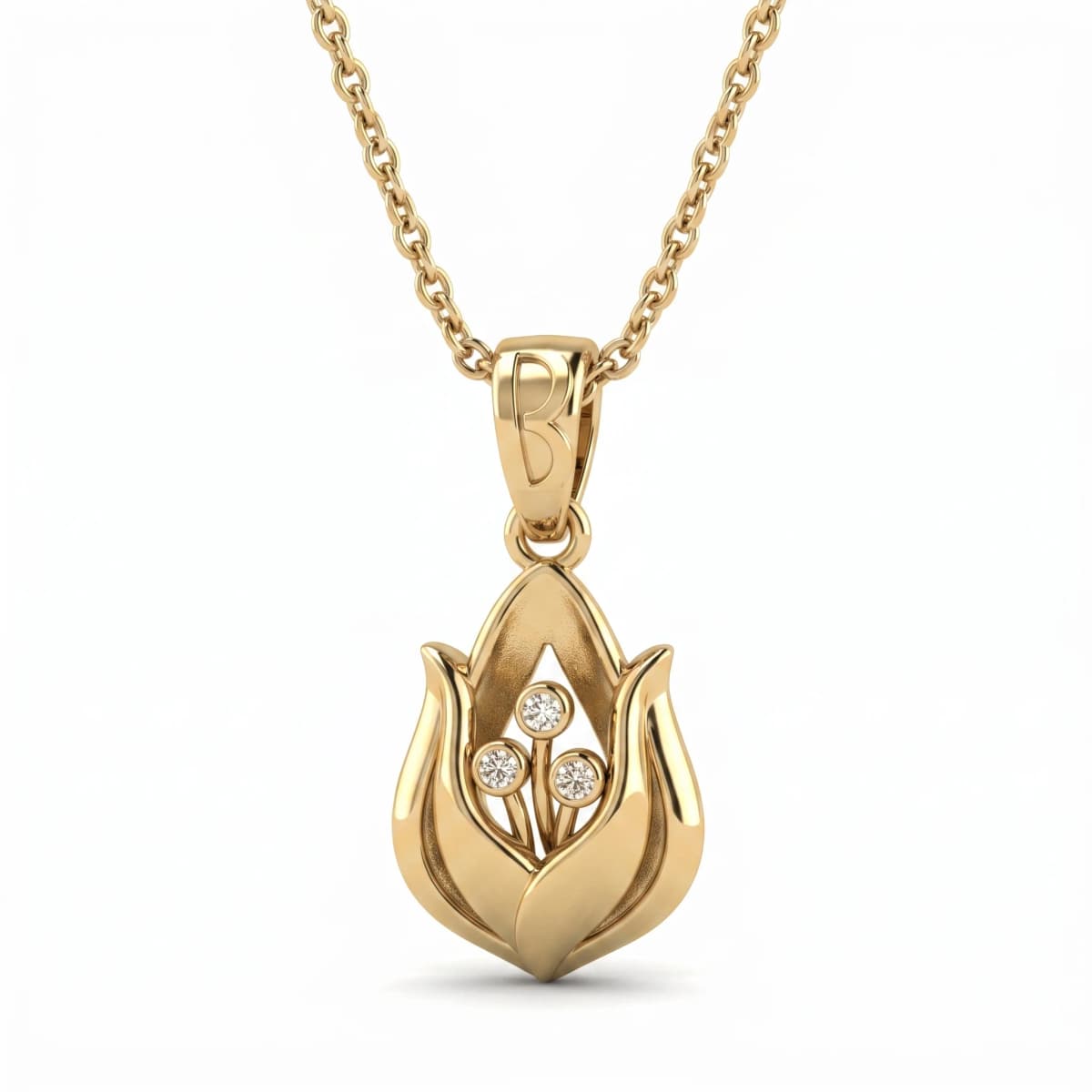 Belaroq Solara Muse Lattice Yellow Gold Zirconia Pendant