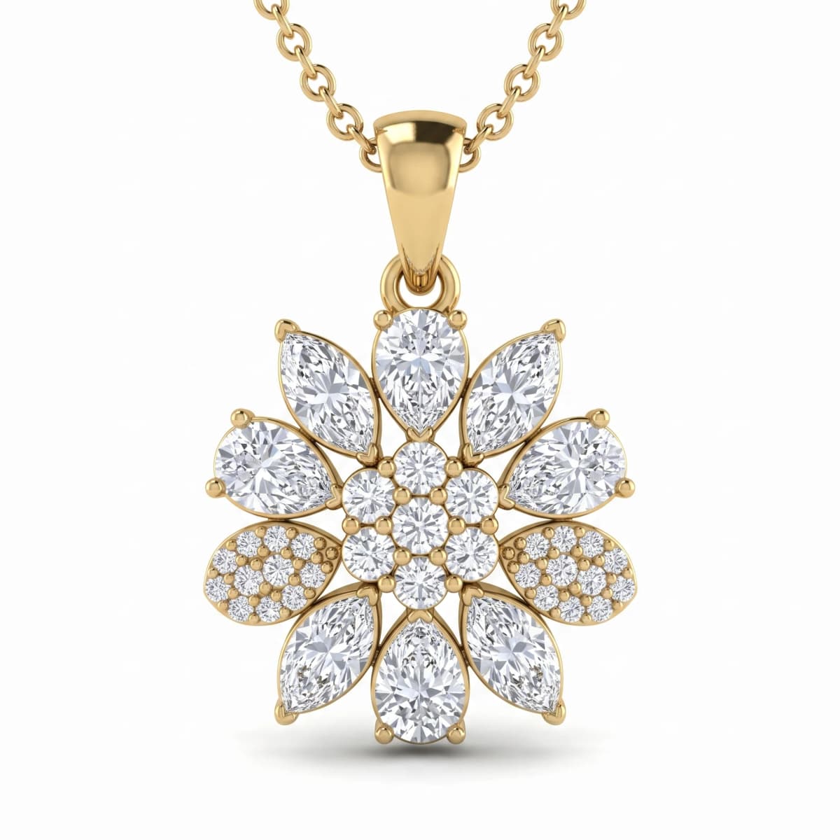 Belaroq Alouette Pave Rive Yellow Gold Diamond Necklace