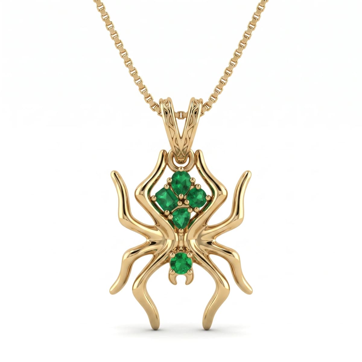 Belaroq Valora Orchid Noir Yellow Gold Emerald Necklace