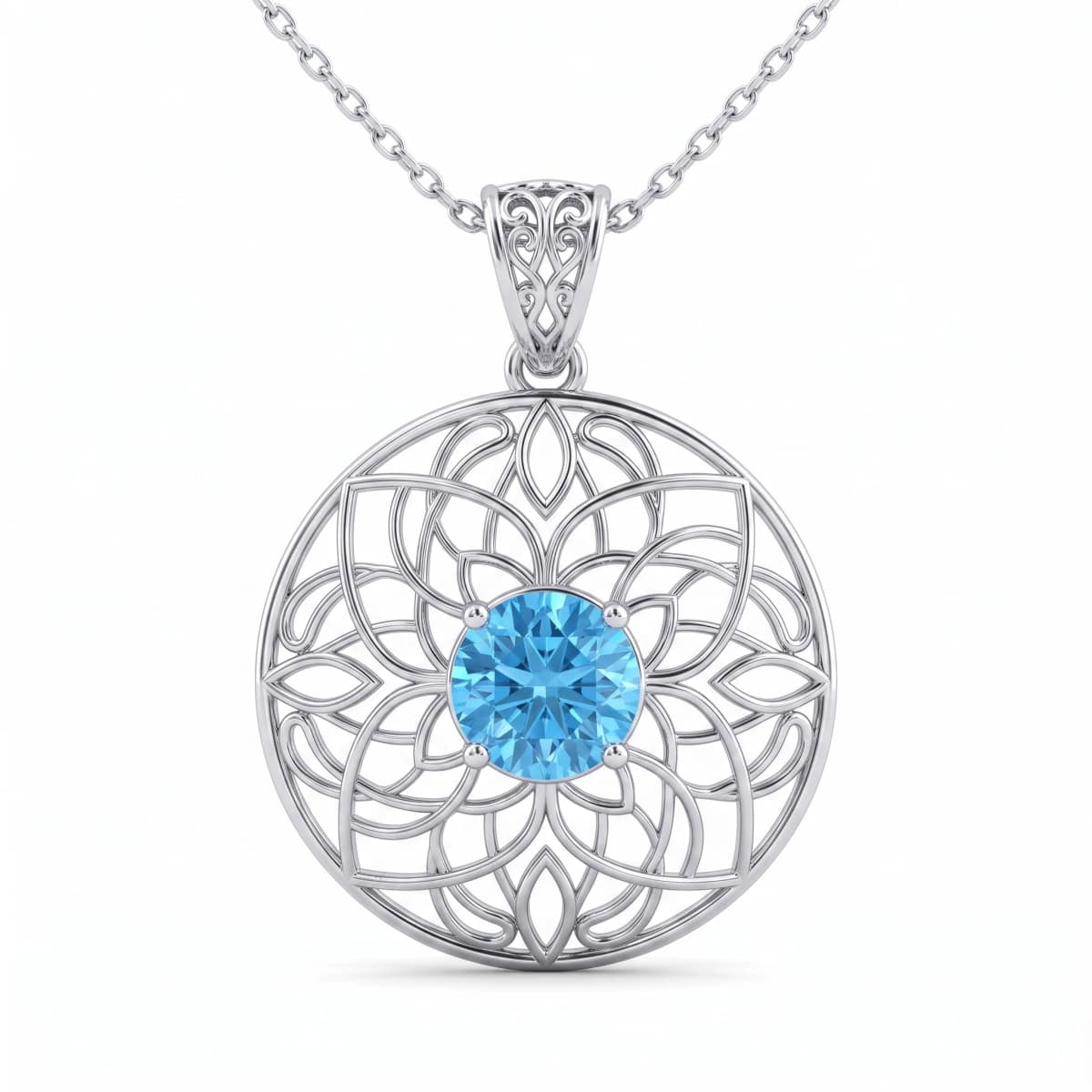 Belaroq Elysia Iris Velvet White Gold Topaz Pendant