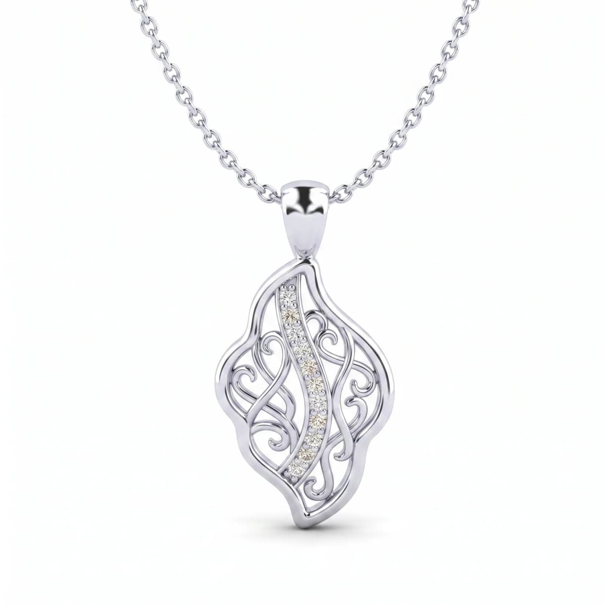 Belaroq Lunara Dew Noble Silver Diamond Pendant