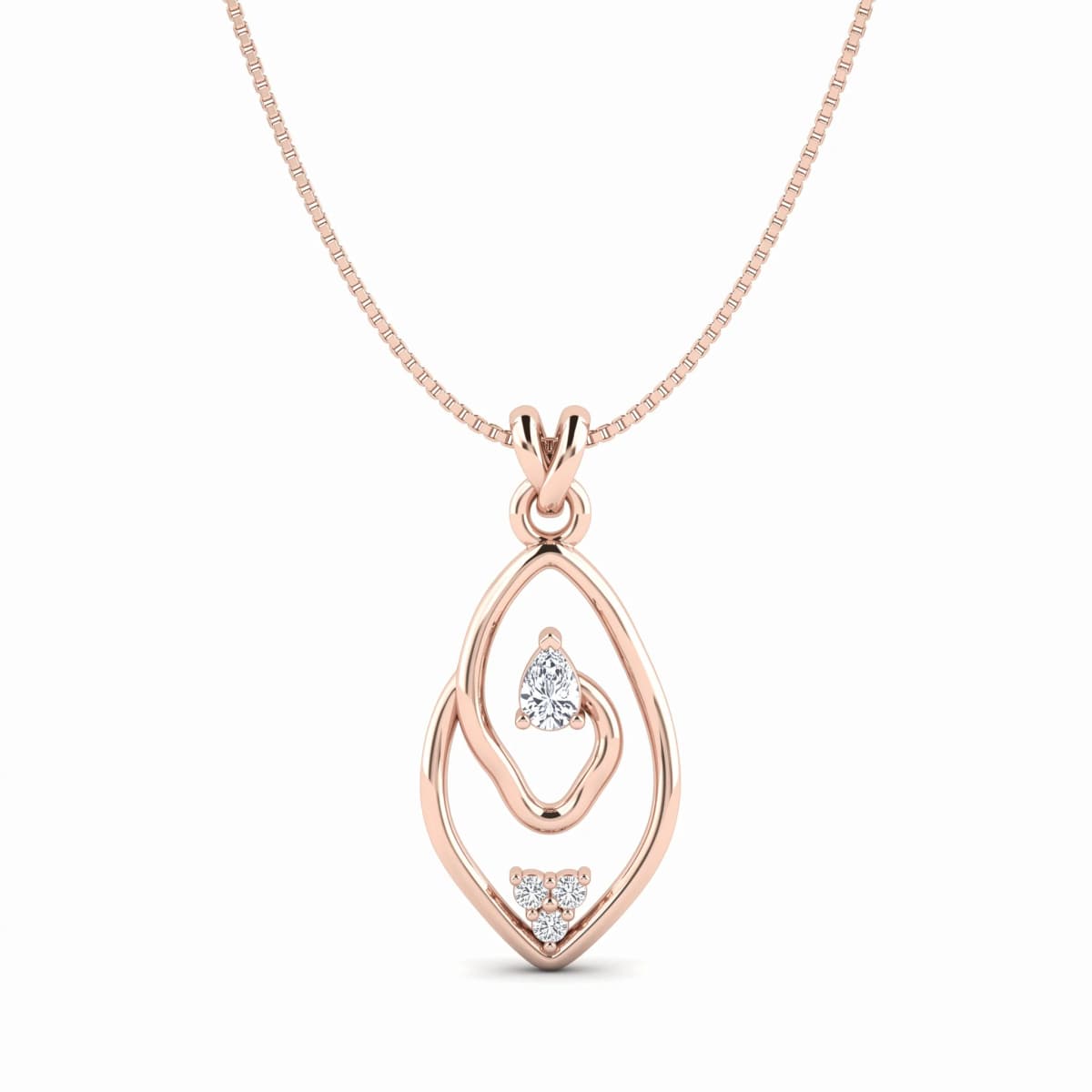 Belaroq Calenne Reed Rive Rose Gold Diamond Pendant