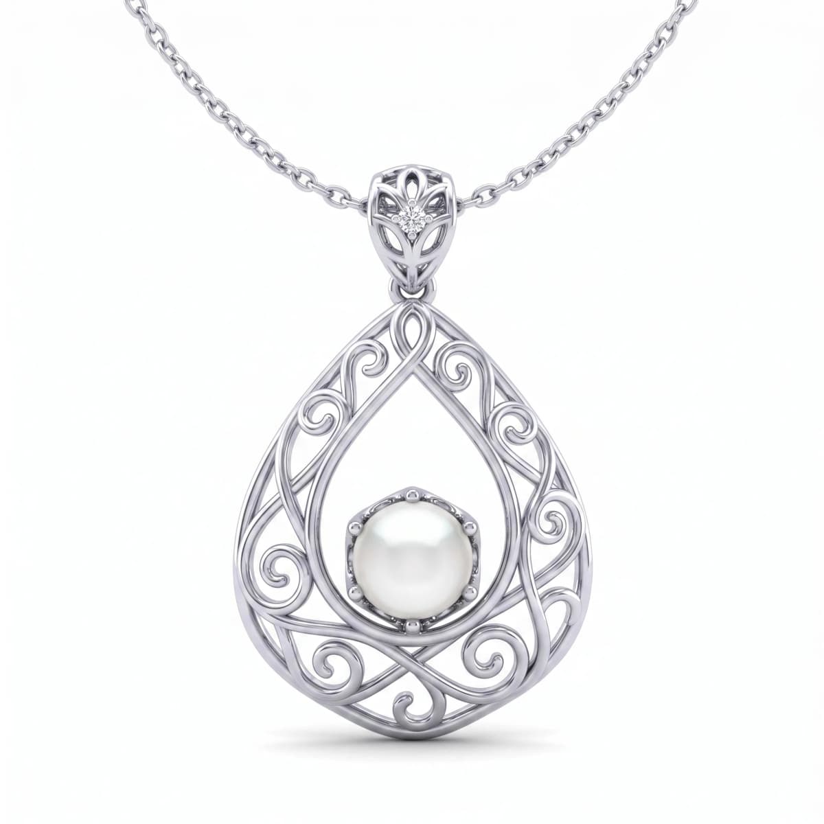 Belaroq Celeste Trellis Adorn White Gold Diamond Pendant