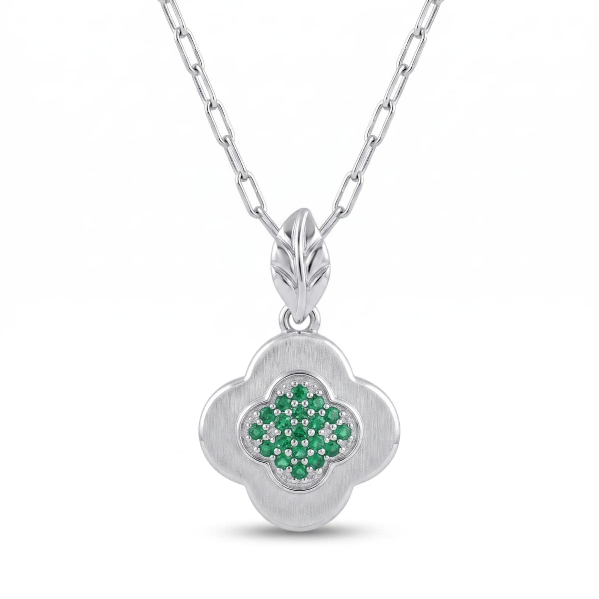 Belaroq Vesper Monarch Reflet Silver Emerald Pendant