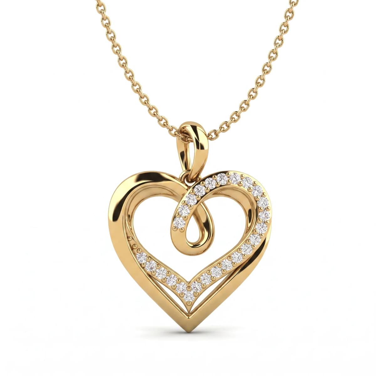 Belaroq Opaline Laurel Noir Yellow Gold Diamond Pendant