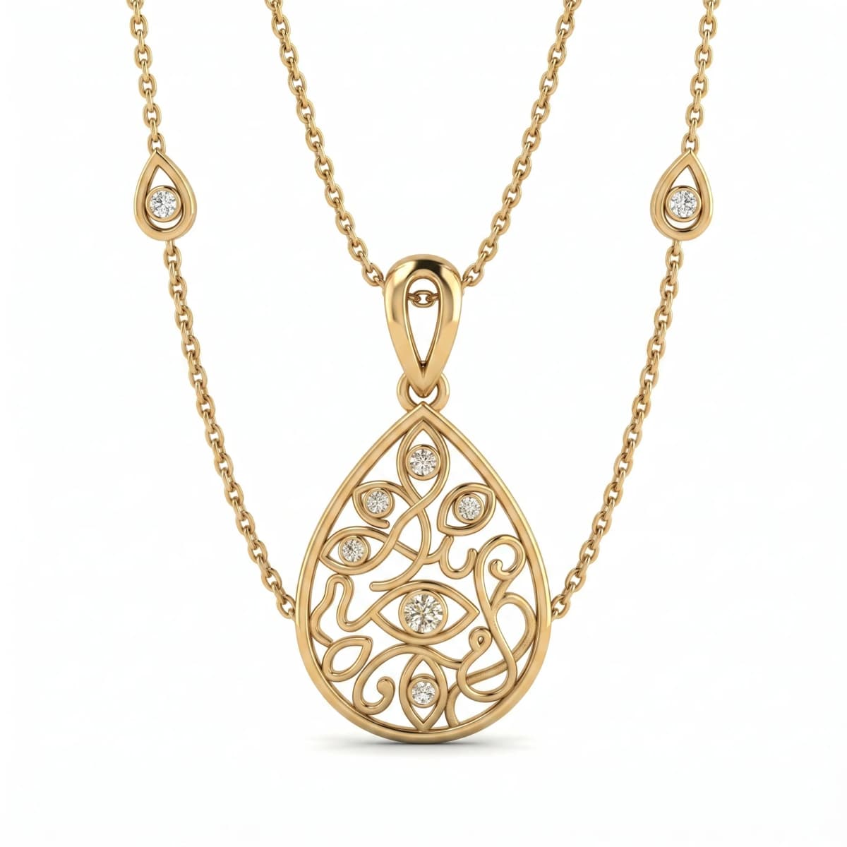 Belaroq Lunelle Vale Radiant Yellow Gold Diamond Necklace