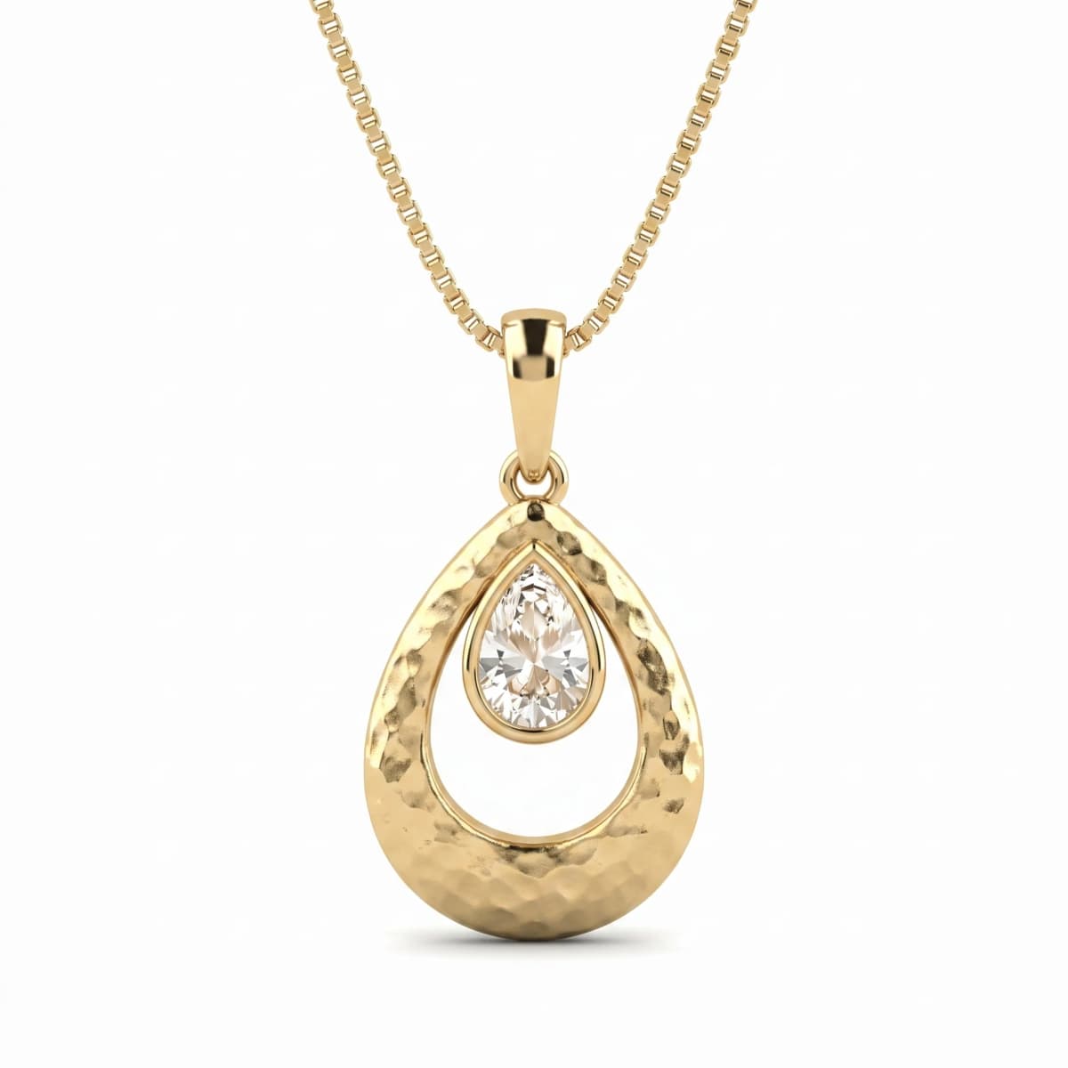 Belaroq Meliora Leaf Verve Yellow Gold Zirconia Pendant