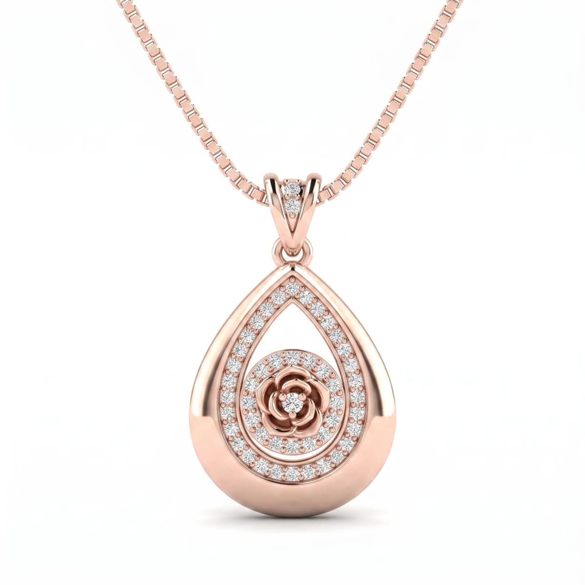 Belaroq Selene Signet Keepsake Rose Gold Diamond Pendant