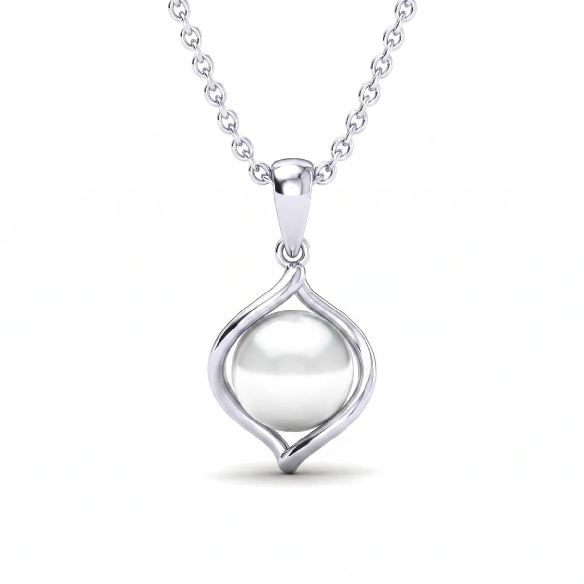 Belaroq Marquise Arc Heritage Silver Pearl Pendant