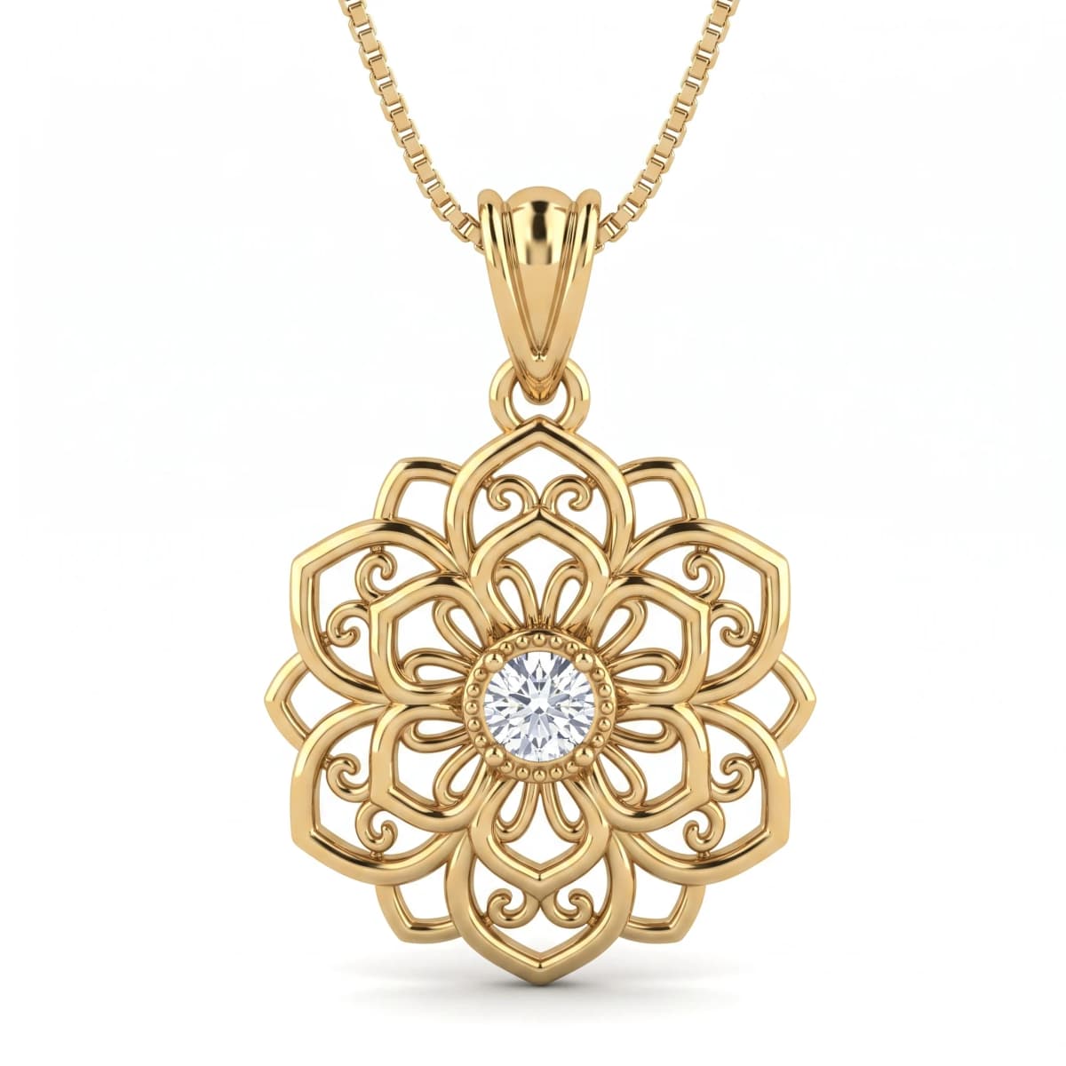 Belaroq Serena Maris Court Yellow Gold Zirconia Pendant
