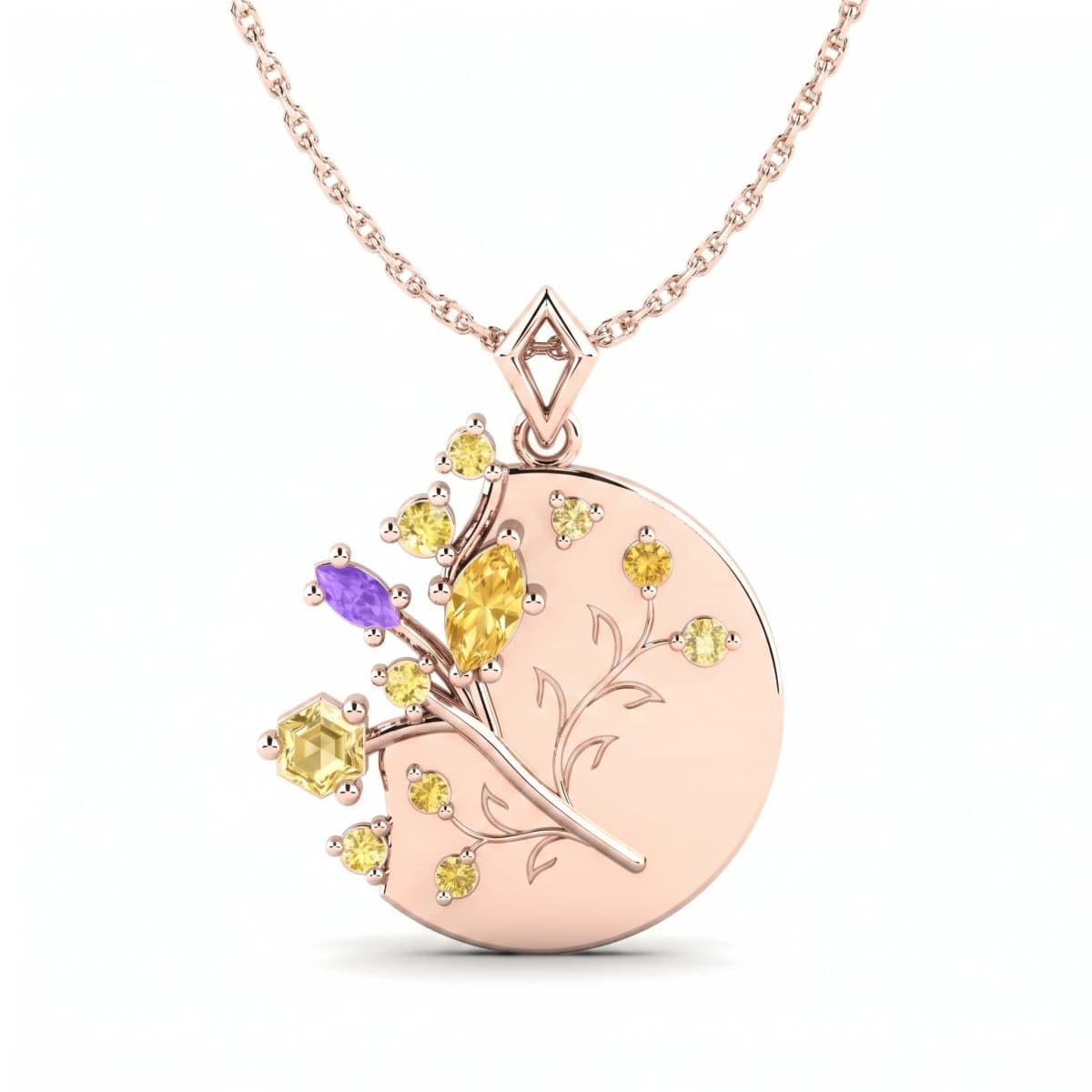 Belaroq Vivienne Twist Ethereal Rose Gold Diamond Pendant