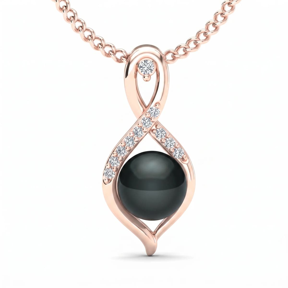 Belaroq Nocturne Petal Velvet Rose Gold Lab Diamond Pendant