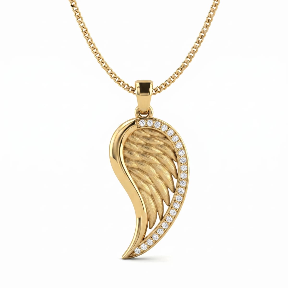 Belaroq Amara Wave Serein Yellow Gold Diamond Pendant