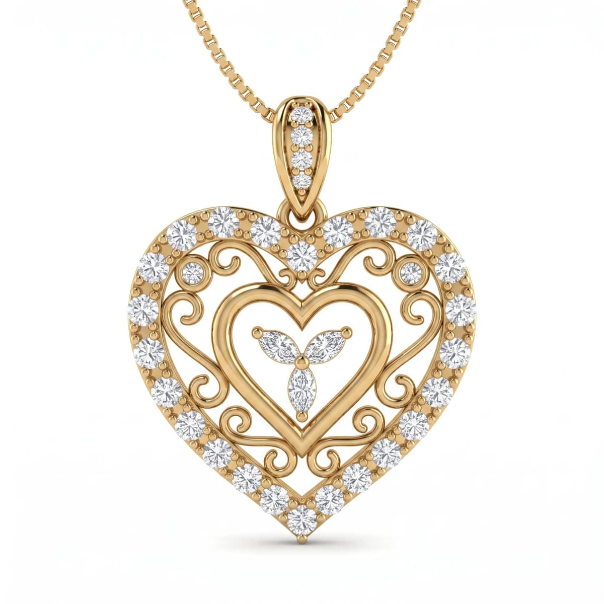 Belaroq Mirielle Grace Eclat Yellow Gold Lab Diamond Pendant