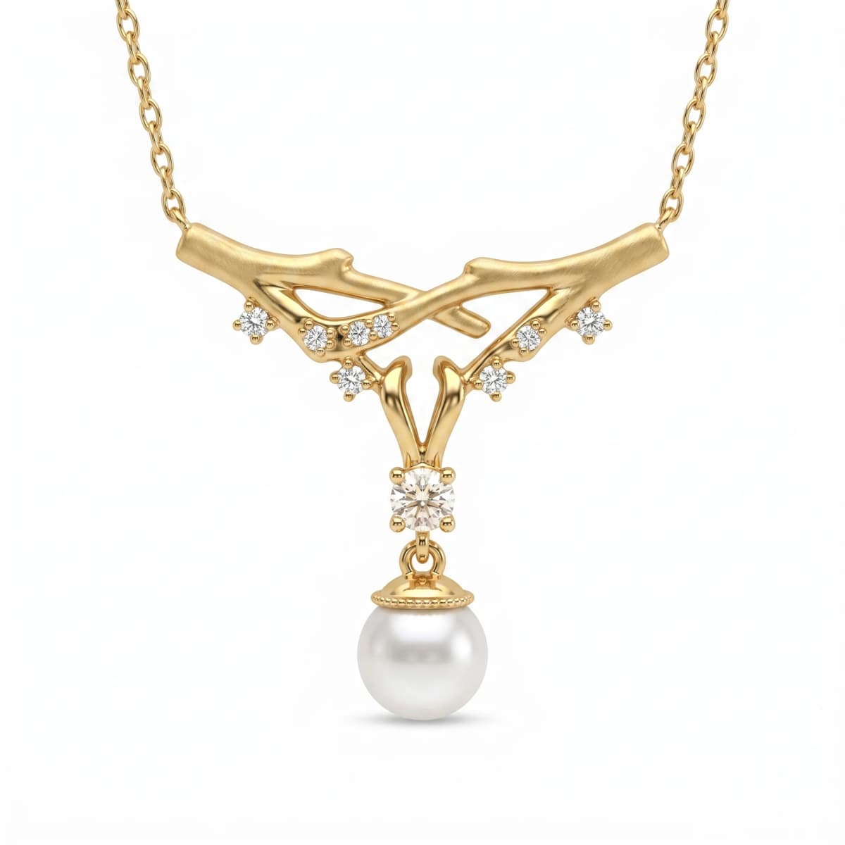 Belaroq Estelle Lace Fable Yellow Gold Diamond Necklace