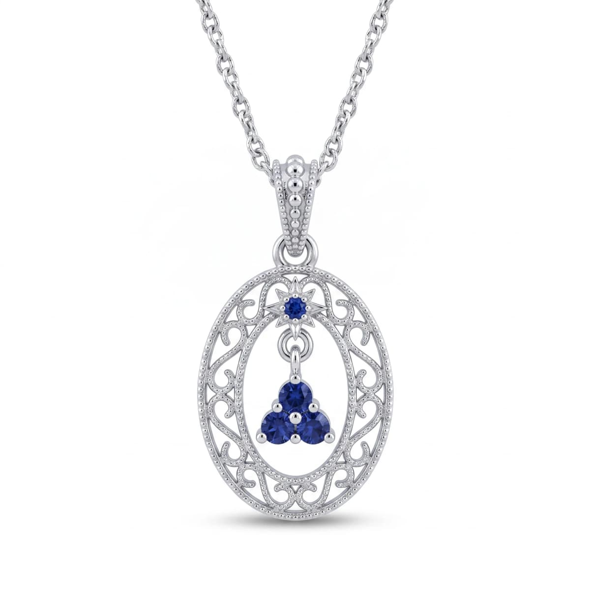 Belaroq Vionne Vine Solstice Silver Sapphire Pendant