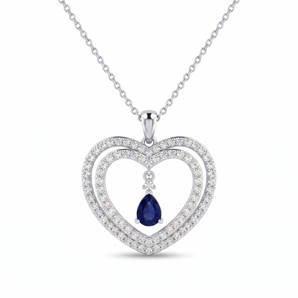 Belaroq Celestia Bloom Dore Silver Sapphire Pendant