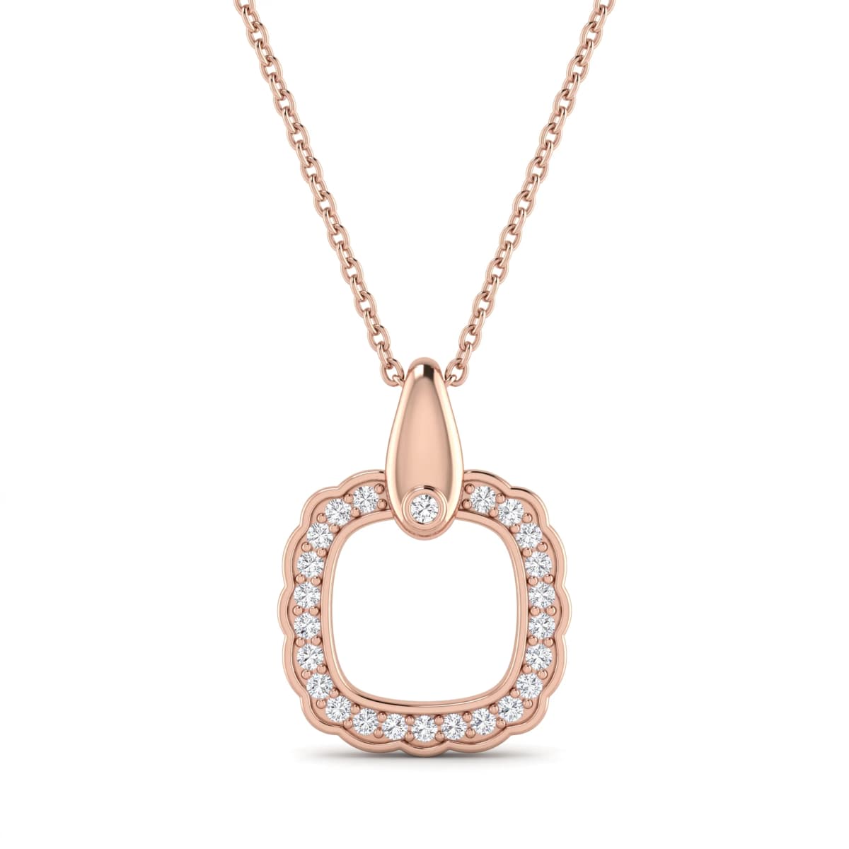 Belaroq Maelle Halo Duchess Rose Gold Diamond Pendant