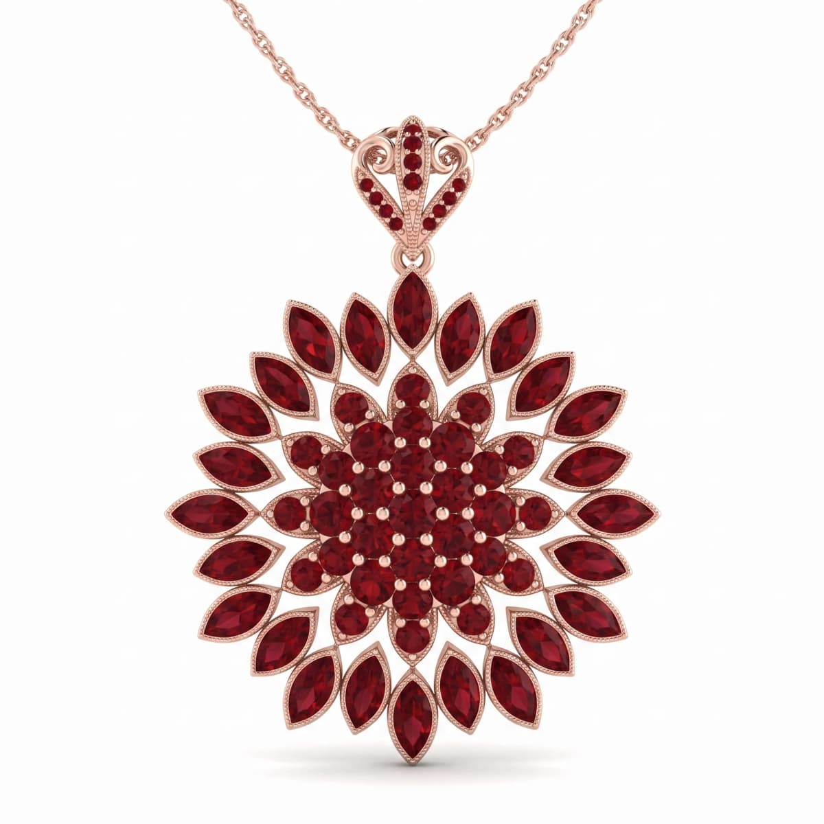 Belaroq Elaria Ray Emblem Rose Gold Ruby Pendant