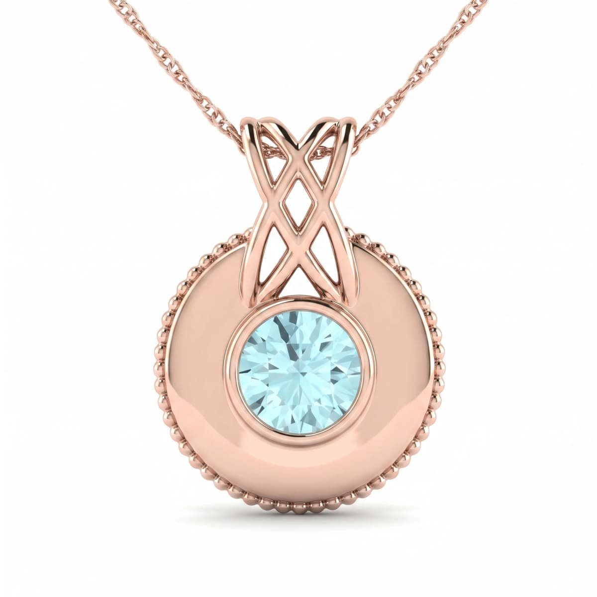 Belaroq Sorelle Aura Mode Rose Gold Aquamarine Pendant