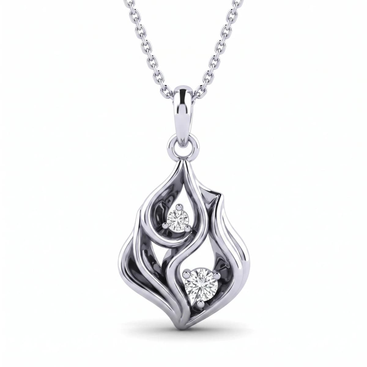 Belaroq Opaline Laurel Regal Silver Lab Diamond Pendant