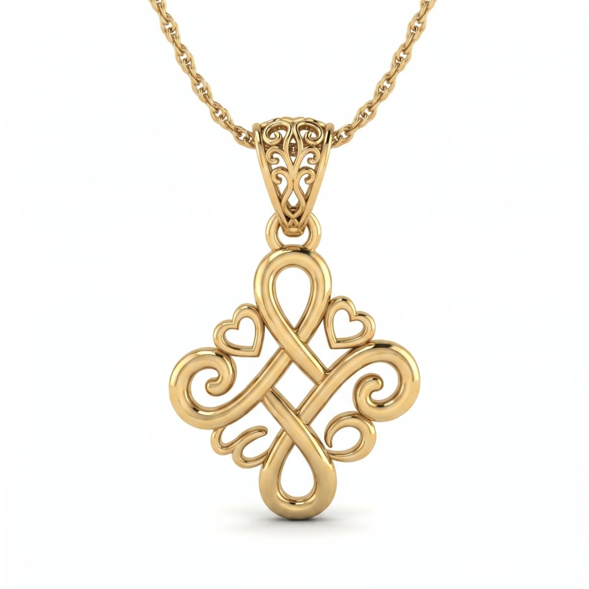 Belaroq Orlena Trefoil Noble Yellow Gold Pendant