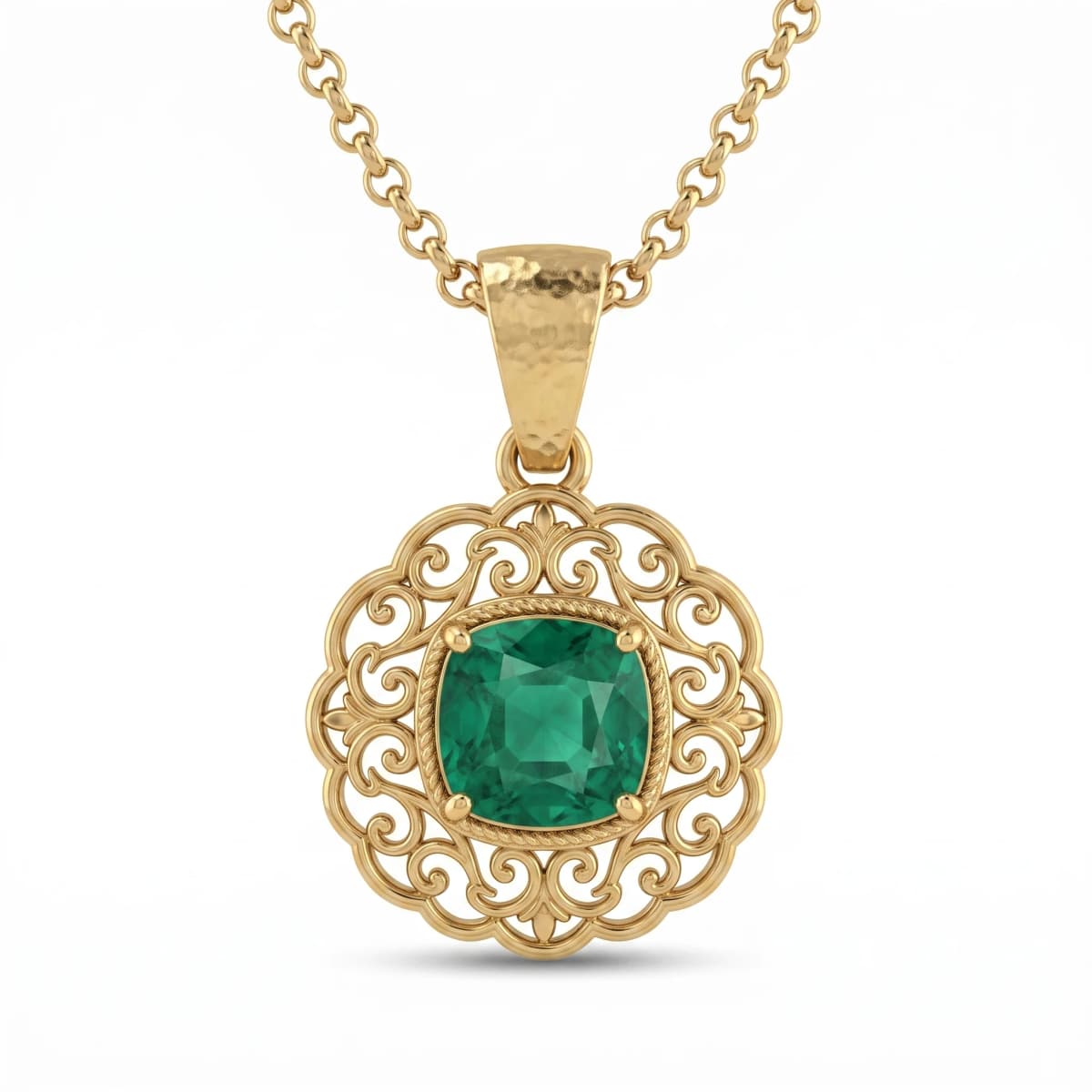 Belaroq Aurelia Flare Opus Yellow Gold Emerald Pendant