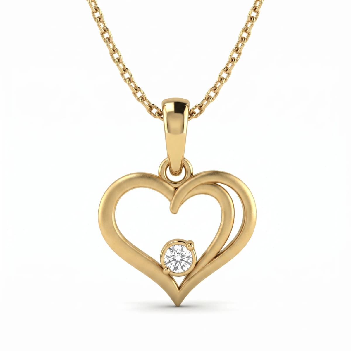 Belaroq Oriana Swan Noir Yellow Gold Diamond Pendant