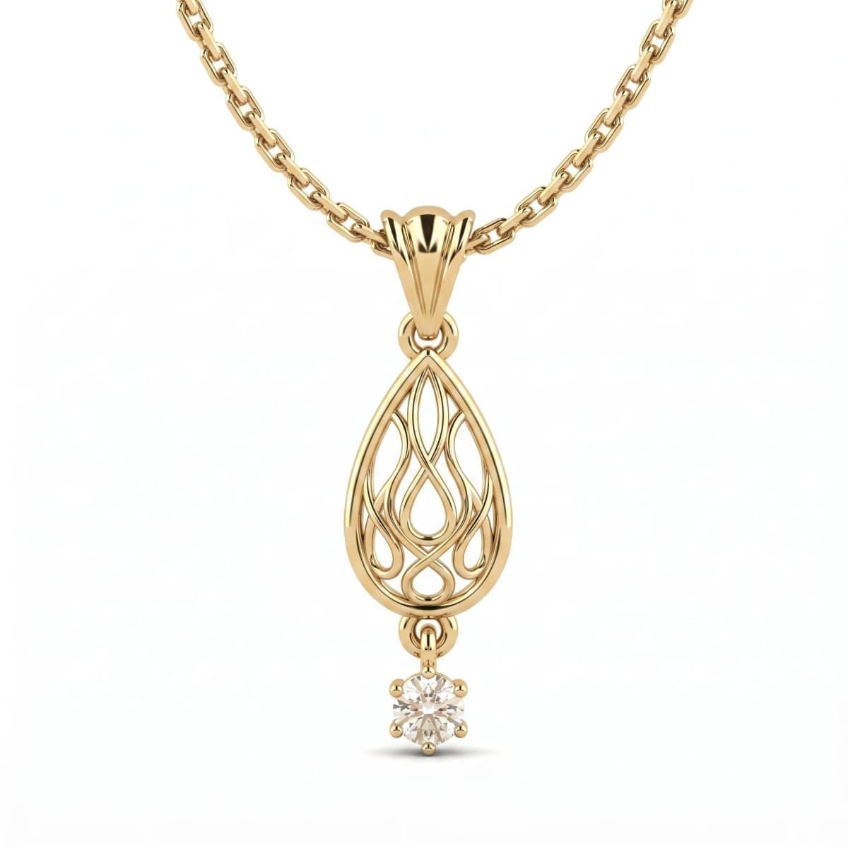 Belaroq Esmere Silk Keepsake Yellow Gold Zirconia Pendant