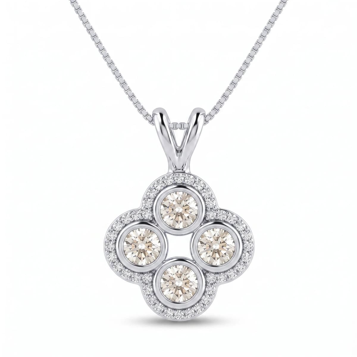 Belaroq Coralie Flora Duchess White Gold Diamond Pendant