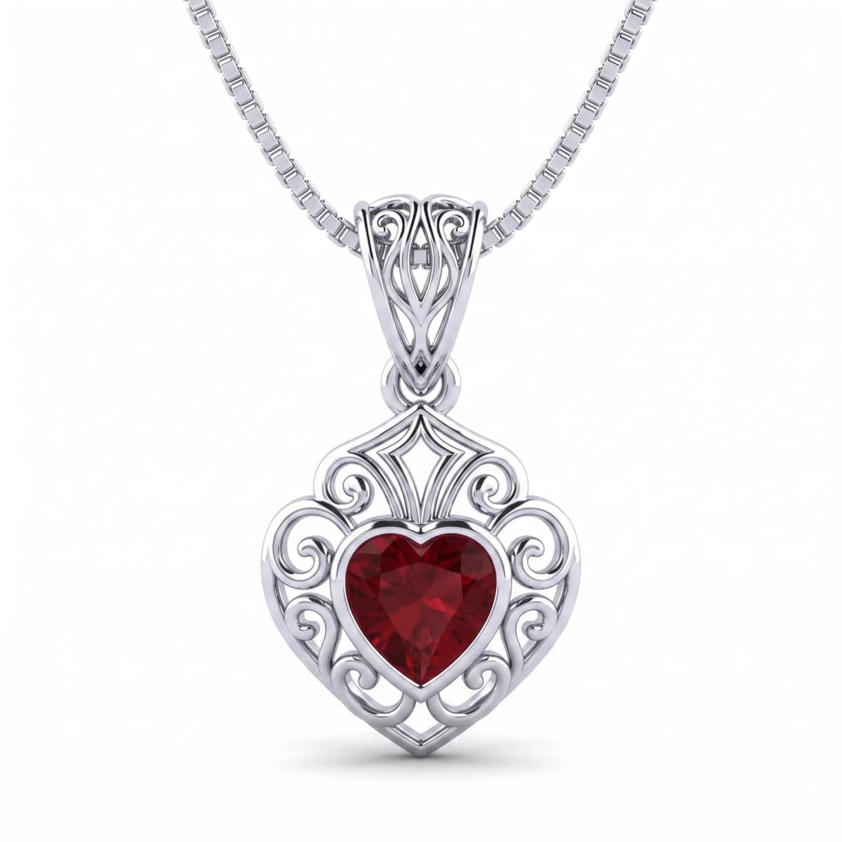 Belaroq Mirielle Grace Mode Silver Ruby Pendant