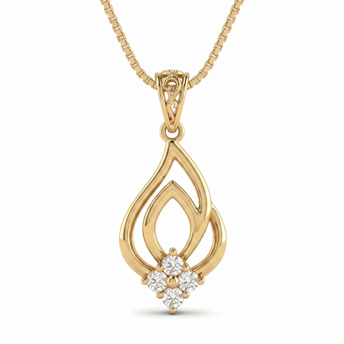 Belaroq Evania Wisp Court Yellow Gold Zirconia Pendant