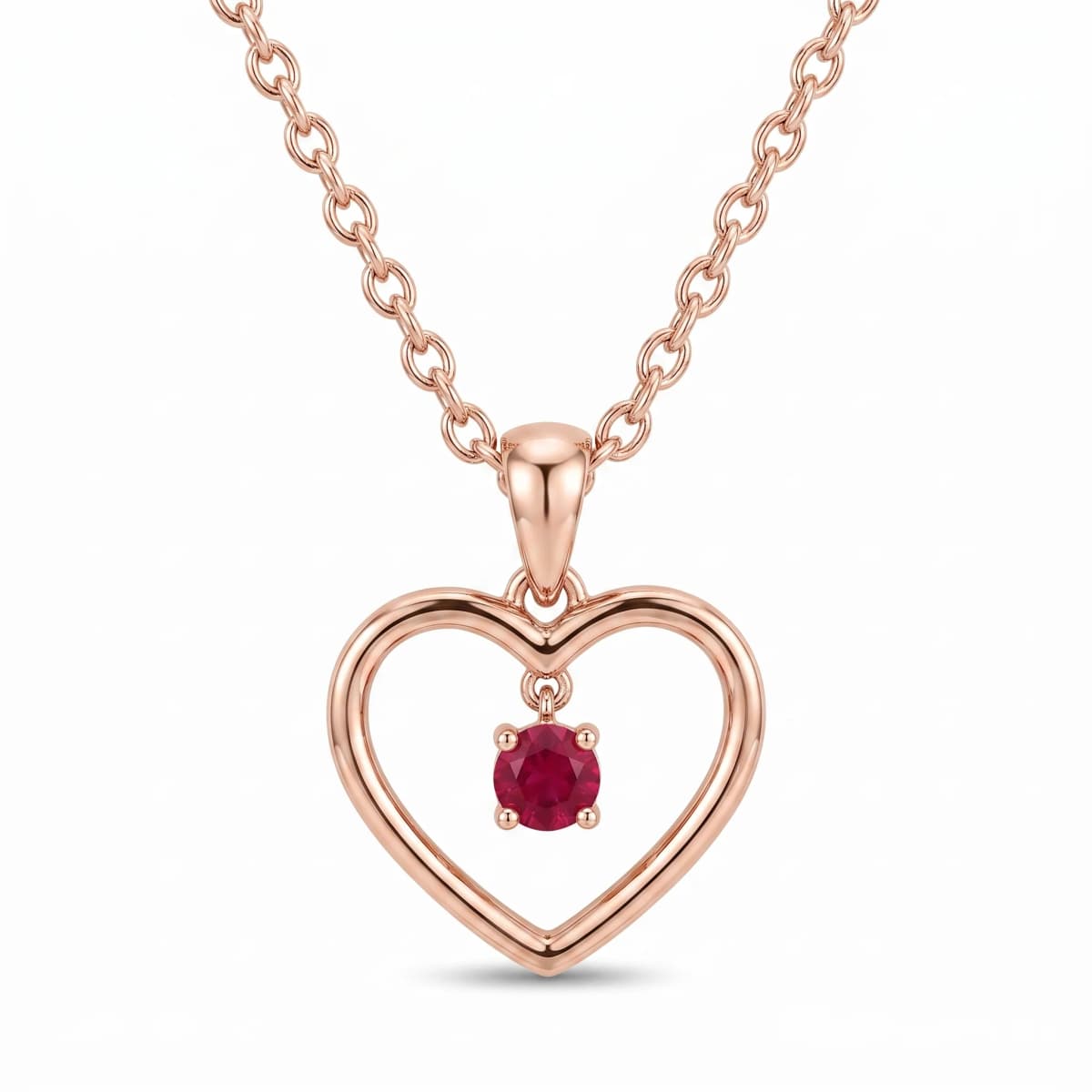 Belaroq Vionne Vine Milgrain Rose Gold Ruby Pendant